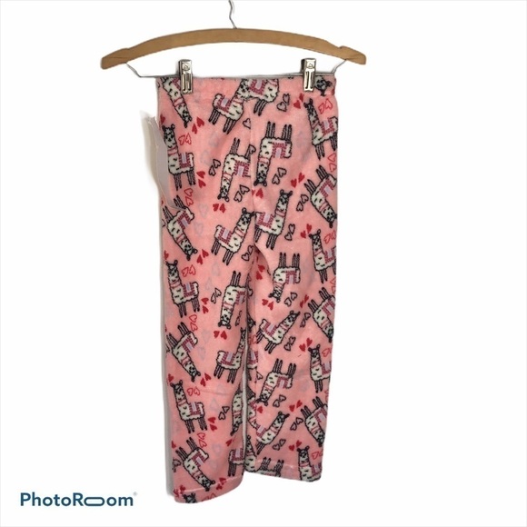 Llama Fuzzy Sleep Pants NWT Sz 6X Pink Kids Lounge - Picture 3 of 7